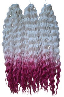 Vlnitý kanekalon Ariel WHITE/PINK100g
